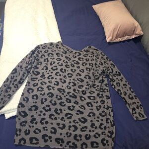 Torrid Gray and Black Animal Print Sweater